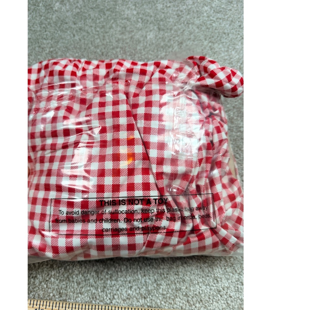 Vintage Company Store Gingham Red White Checked Fitted Crib Cotton Sheet   NEW
